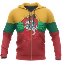 Lithuania Lietuva Superhero Zip Hoodie RLT6 - Wonder Print Shop