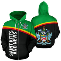 Saint Kitts and Nevis All Over Zip Up Hoodie RLT6 - Wonder Print Shop