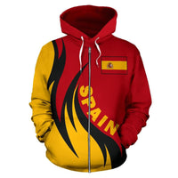Spain Hoodie Zip Coat Of Arms Fire Style RLT12 - Wonder Print Shop