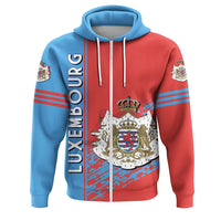 Luxembourg Coat Of Arms Zip Up Hoodie Quarter Style RLT6 - Wonder Print Shop