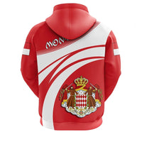 Monaco Coat Of Arms Zip Hoodie Cricket Style RLT6 - Wonder Print Shop