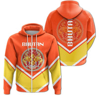 Bhutan Coat Of Arms Zip Hoodie Lucian Style RLT6 - Wonder Print Shop