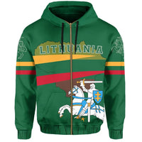Lithuania Flag Zipper Hoodie Map Version RLT6 - Wonder Print Shop