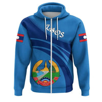 Laos Coat Of Arms Zip Hoodie Cricket Style RLT8 - Wonder Print Shop