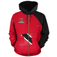 Trinidad and Tobago Map Zip Hoodie RLT6 - Wonder Print Shop