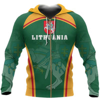 Lithuania Coat Of Arms Zipper Hoodie Sport Style RLT6 - Wonder Print Shop