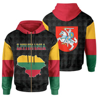 Lithuania Zip Hoodie Lithuanian Flag Map RLT6 - Wonder Print Shop