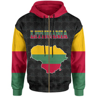 Lithuania Zip Hoodie Lithuanian Flag Map RLT6 - Wonder Print Shop