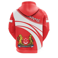 Singapore Zip Hoodie Coat Of Arms Cricket Style RLT13 - Wonder Print Shop