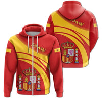 Spain Zip Hoodie Coat Of Arms Cricket Style RLT12 - Wonder Print Shop