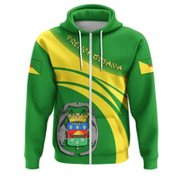 French Guiana Coat Of Arms Zip Hoodie Cricket Style RLT8 - Wonder Print Shop