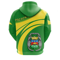 French Guiana Coat Of Arms Zip Hoodie Cricket Style RLT8 - Wonder Print Shop