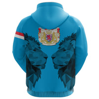 Luxembourg Zip Up Hoodie Double Lion RLT6 - Wonder Print Shop