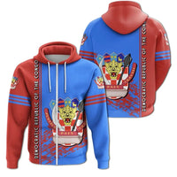 Democratic Republic Of The Congo Coat Of Arms Zip Up Hoodie Quarter Style RLT13 - Wonder Print Shop