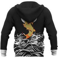 The Golden Koi Fish Zipper Hoodie RLT8 - Wonder Print Shop