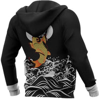 The Golden Koi Fish Zipper Hoodie RLT8 - Wonder Print Shop