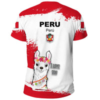 Peru T Shirt Peru Flag Brush RLT7 - Wonder Print Shop