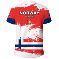 Norway T Shirt Norway Flag Brush RLT7 - Wonder Print Shop