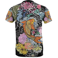 Koi Fish and Dragon Tattoo Style T Shirt RLT8 - Wonder Print Shop