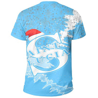 Saint Lucia Christmas Coat Of Arms T Shirt X Style8 RLT6 - Wonder Print Shop