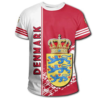 Denmark Coat Of Arms T Shirt Quarter Style RLT13 - Wonder Print Shop