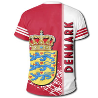 Denmark Coat Of Arms T Shirt Quarter Style RLT13 - Wonder Print Shop