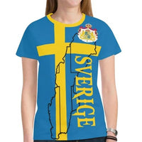 Sweden T Shirt Sweden Flag Map RLT7 - Wonder Print Shop