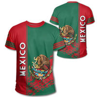 Mexico T Shirt Coat Of Arms Quarter Style RLT13 - Wonder Print Shop