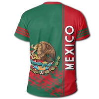 Mexico T Shirt Coat Of Arms Quarter Style RLT13 - Wonder Print Shop