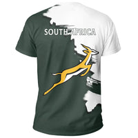 South Africa Springbok Unique T Shirt Scratch Style RLT8 - Wonder Print Shop