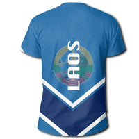 Laos Coat Of Arms T Shirt Lucian Style RLT8 - Wonder Print Shop