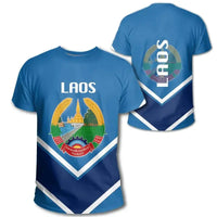 Laos Coat Of Arms T Shirt Lucian Style RLT8 - Wonder Print Shop