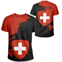 Switzerland Coat Of Arms Unique T Shirt Scratch Style V.1 RLT13 - Wonder Print Shop