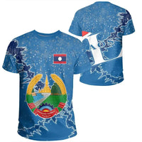 Laos Christmas Coat Of Arms T Shirt X Style RLT8 - Wonder Print Shop