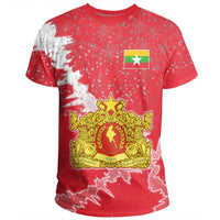 Myanmar Christmas Coat Of Arms T Shirt X Style RLT7 - Wonder Print Shop