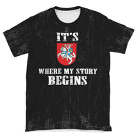 Lithuania T Shirt It's Where My Story Begins RLT6 - Wonder Print Shop