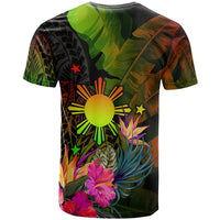 The Philippines Polynesian Personalised T Shirt Hibiscus and Banana Leaves RLT6 - Wonder Print Shop