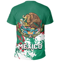 Mexico T Shirt Coat Of Arms Spaint Stylew RLT13 - Wonder Print Shop