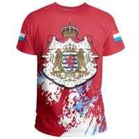 Luxembourg Coat Of Arms T Shirt Spaint Style RLT6 - Wonder Print Shop