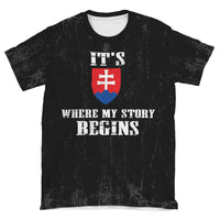 Slovakia T Shirt It's Where My Story Begins RLT13 - Wonder Print Shop