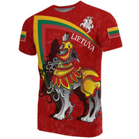 (Lietuva) Lithuania T Shirt Lithuanian Iron Wolf Red RLT6 - Wonder Print Shop