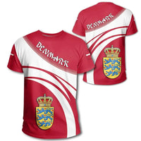 Denmark Coat Of Arms T Shirt Cricket Style RLT13 - Wonder Print Shop
