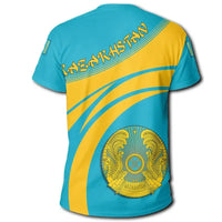 Kazakhstan Coat Of Arms T Shirt Cricket Style RLT8 - Wonder Print Shop