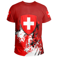 Switzerland Coat Of Arms T Shirt Spaint Style RLT13 - Wonder Print Shop