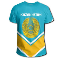 Kazakhstan Coat Of Arms T Shirt Lucian Style RLT8 - Wonder Print Shop
