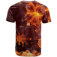 The Philippines T Shirt Fire Hibiscus RLT6 - Wonder Print Shop
