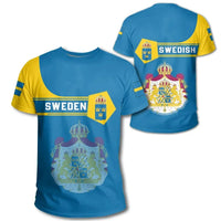 Sweden Coat Of Arms T Shirt Simple Style RLT7 - Wonder Print Shop