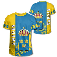 Sweden Coat Of Arms T Shirt Quarter Style RLT7 - Wonder Print Shop