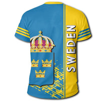 Sweden Coat Of Arms T Shirt Quarter Style RLT7 - Wonder Print Shop