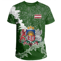 Latvia Christmas Coat Of Arms T Shirt X Style8 RLT6 - Wonder Print Shop